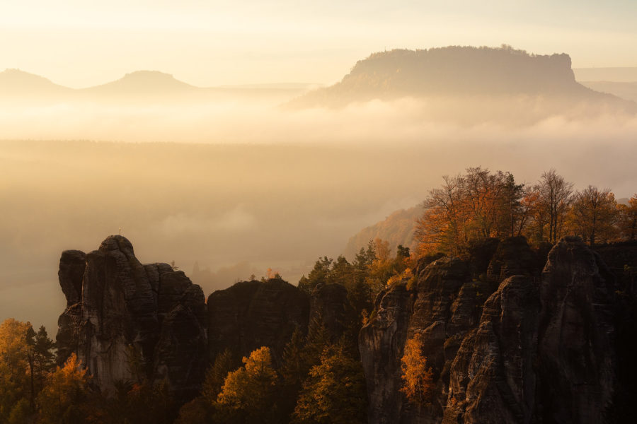 Poster - Wandbild - Herbstlicht - Sächsische Schweiz
